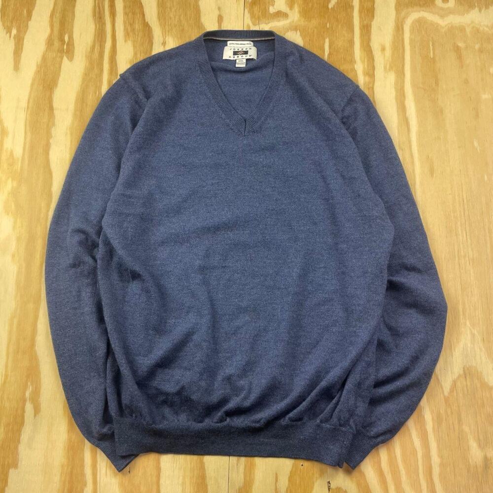 Joseph Abboud Extra Fine Merino Wool V-Neck Sweater – Blue – Men’s XXL